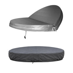 Lot : Couverture Spa ronde grise Ø 200 cm + Housse d'hivernage